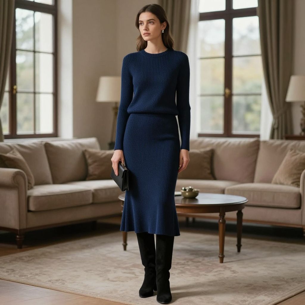 Midnight Blue Knit Set