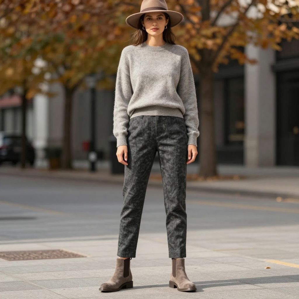 Linen pants with suede Chelsea boots