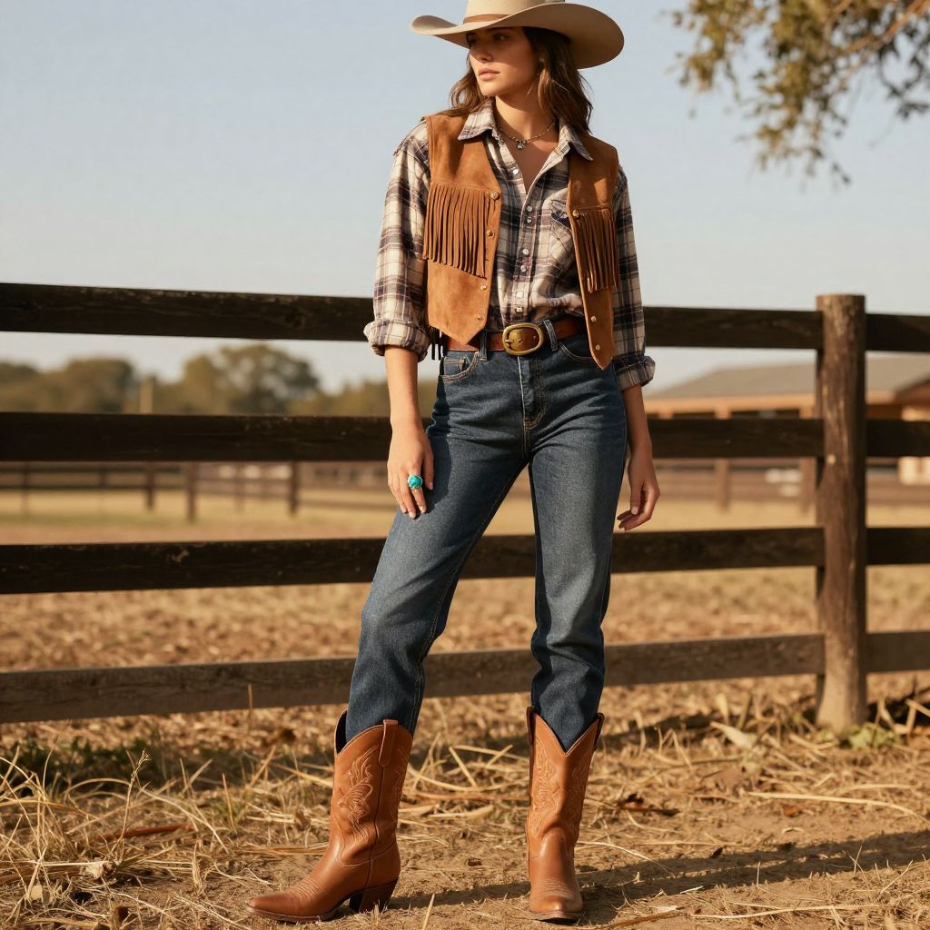 Western boots with jeans
