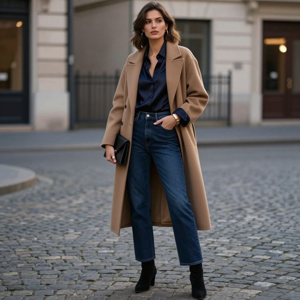 Pointed heeled boots with jeans