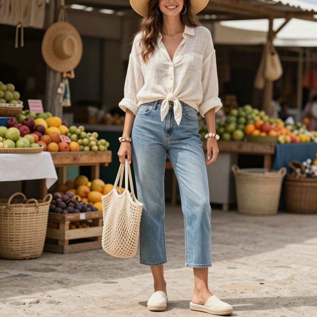 Canvas espadrilles with jeans