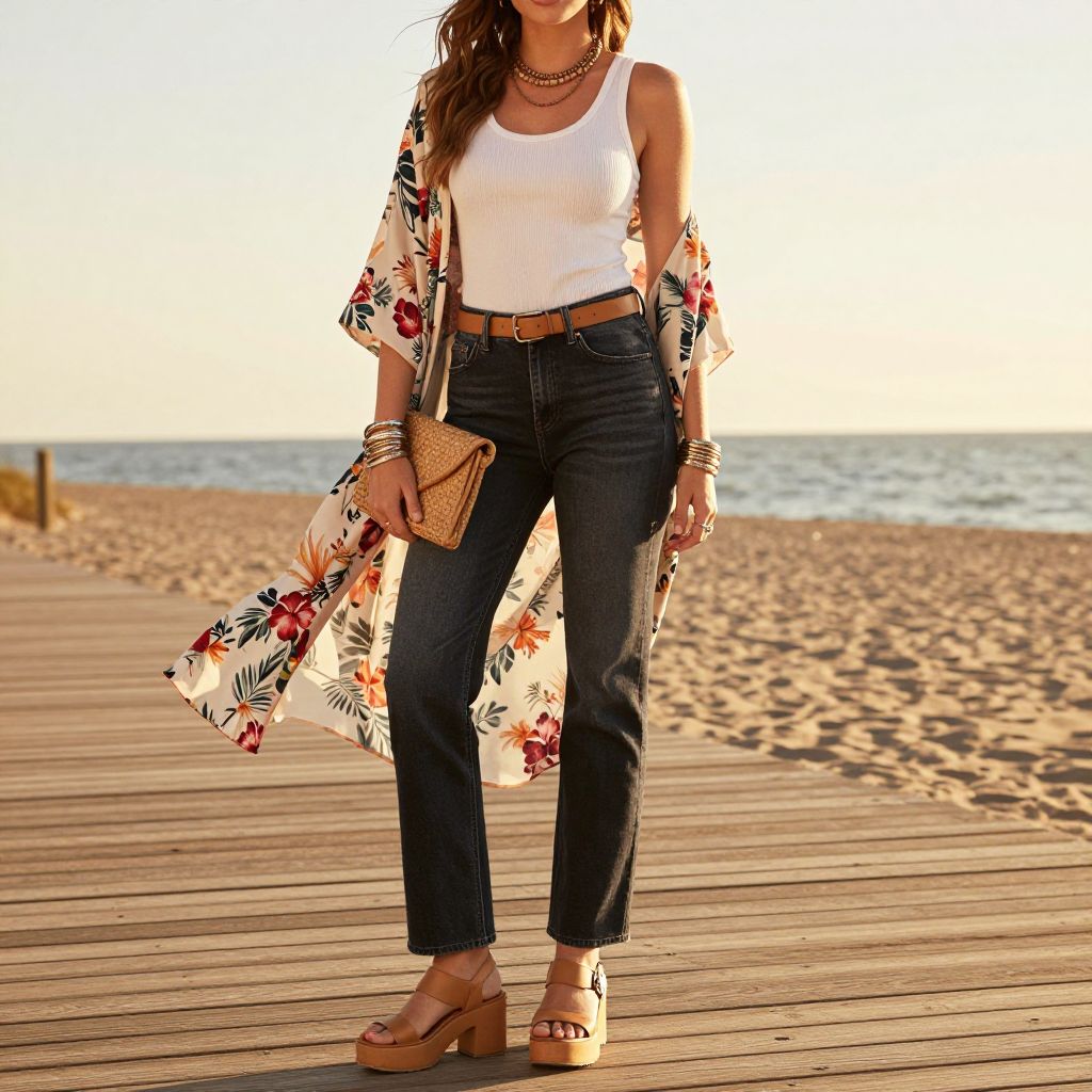 Platform sandals with jeans
