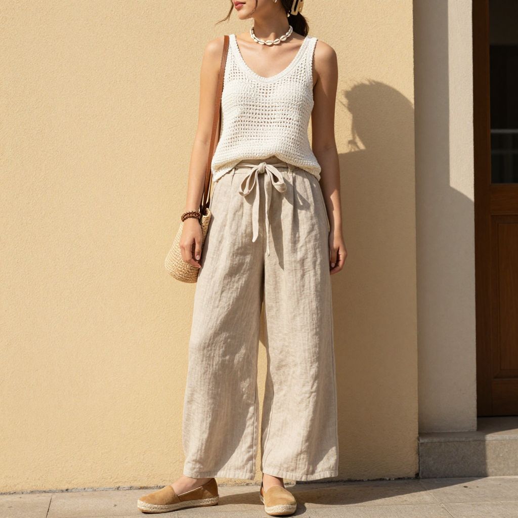 Linen Pants And Crochet Tank