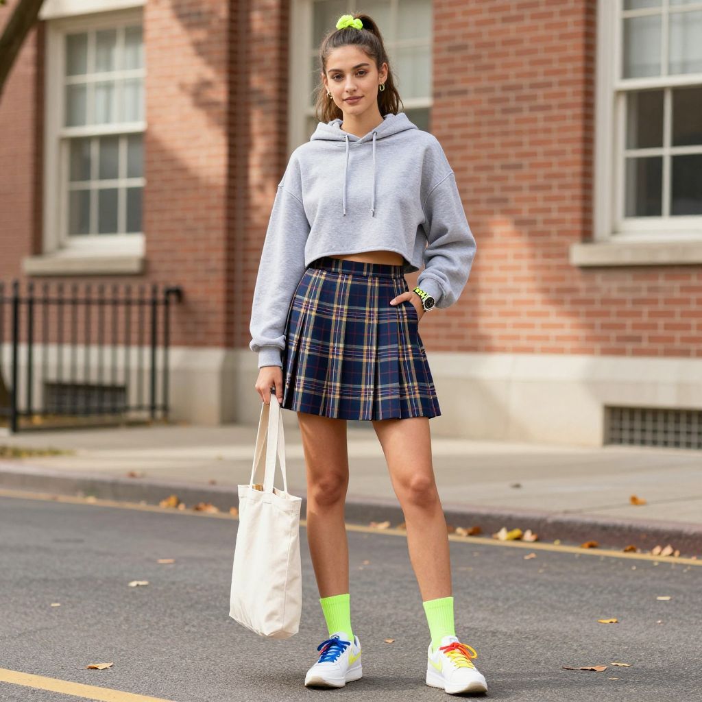 Crop Hoodie And Tennis Skirt