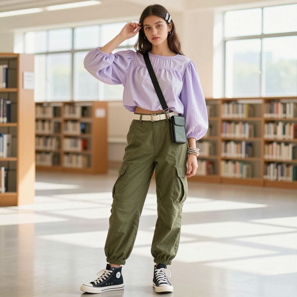 Statement Blouse And Cargo Pants