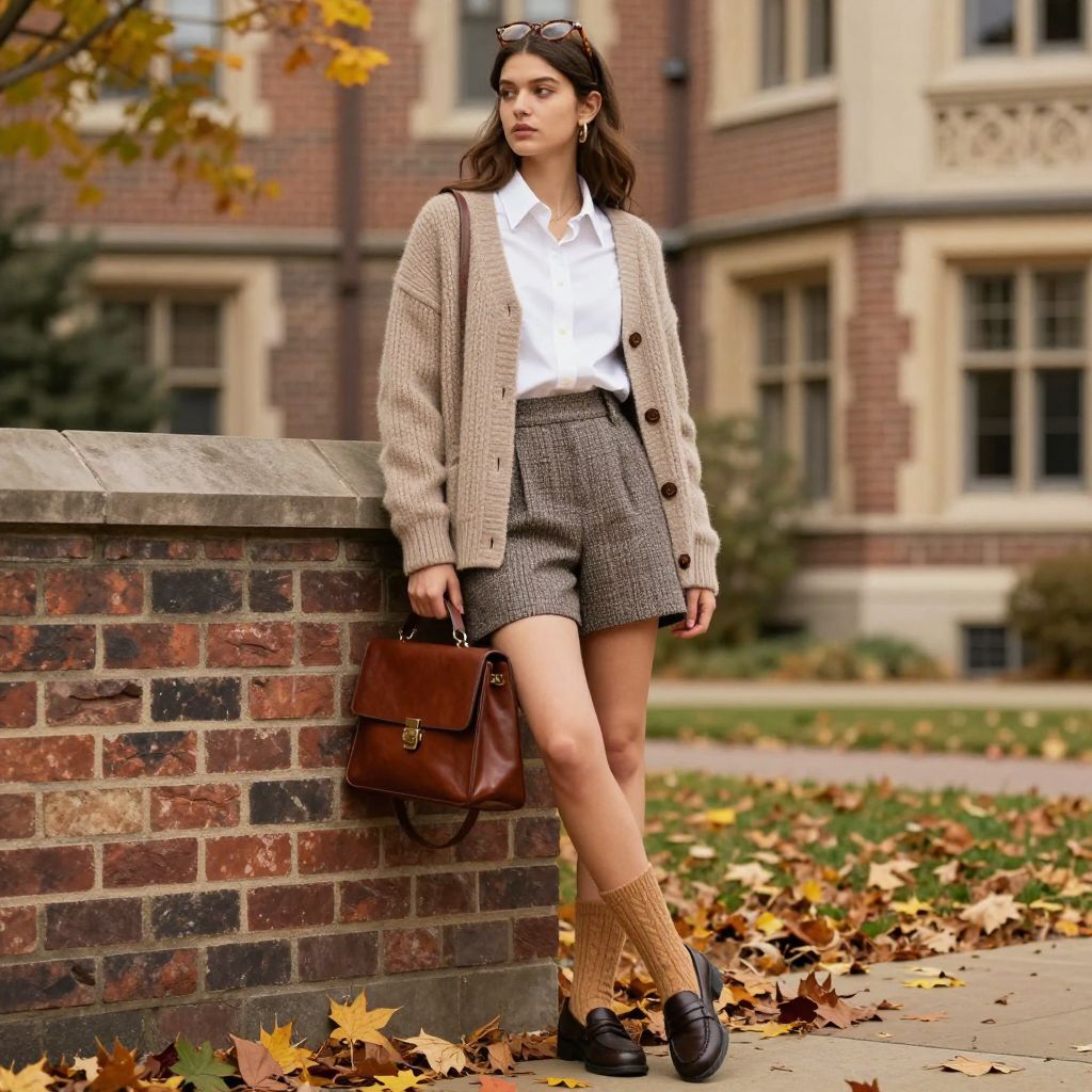 Chocolate loafers campus outfit