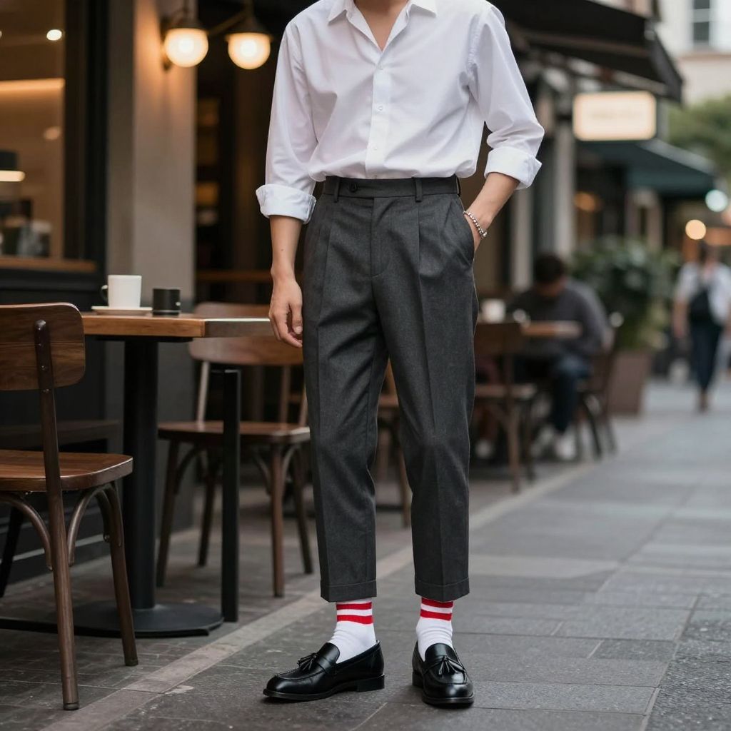 Black tassel loafers tapas outfit