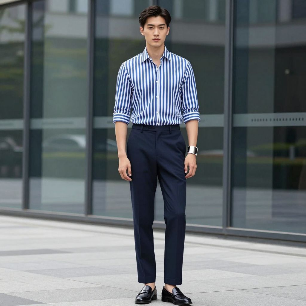 Striped Shirt With Solid Pants