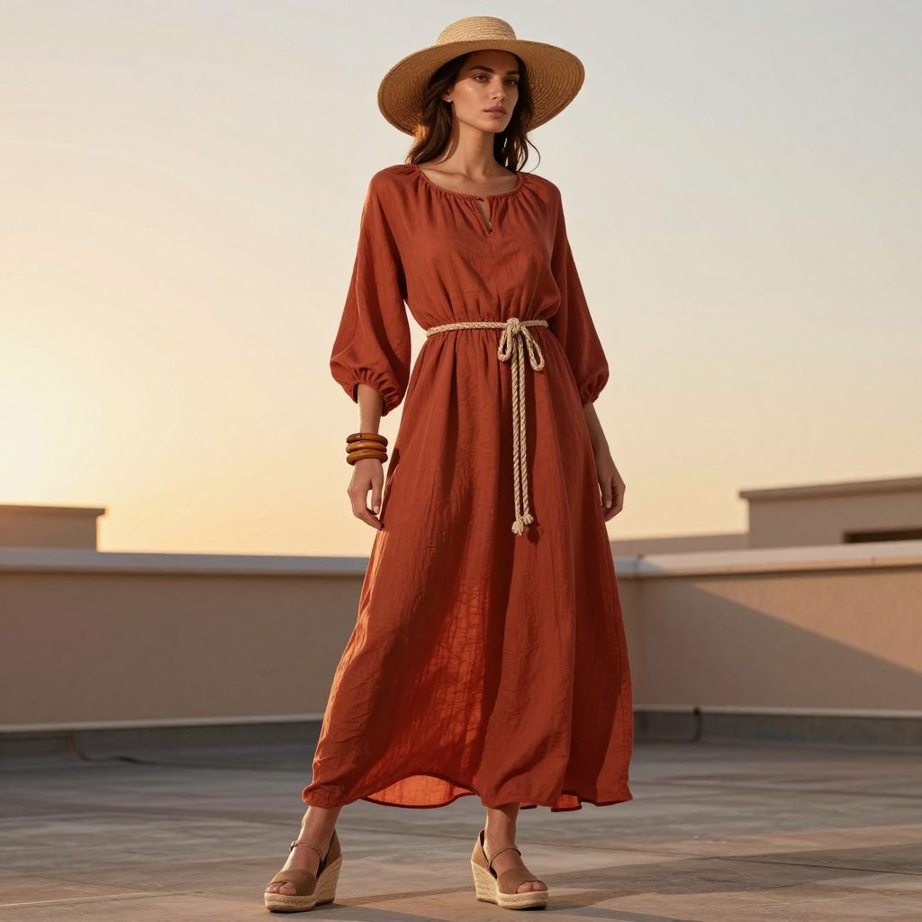 Desert Sunset Maxi outfit in Egypt