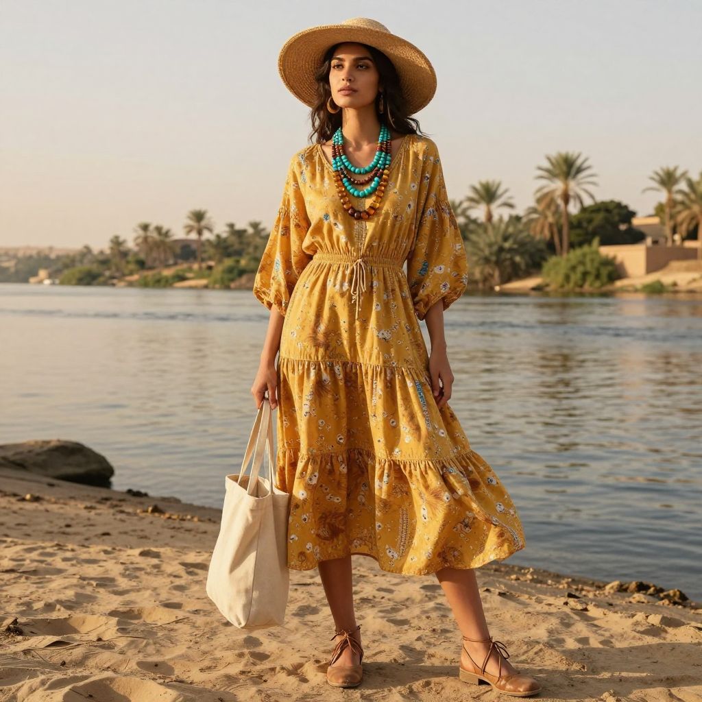 Aswan Boho Midi outfit in Egypt