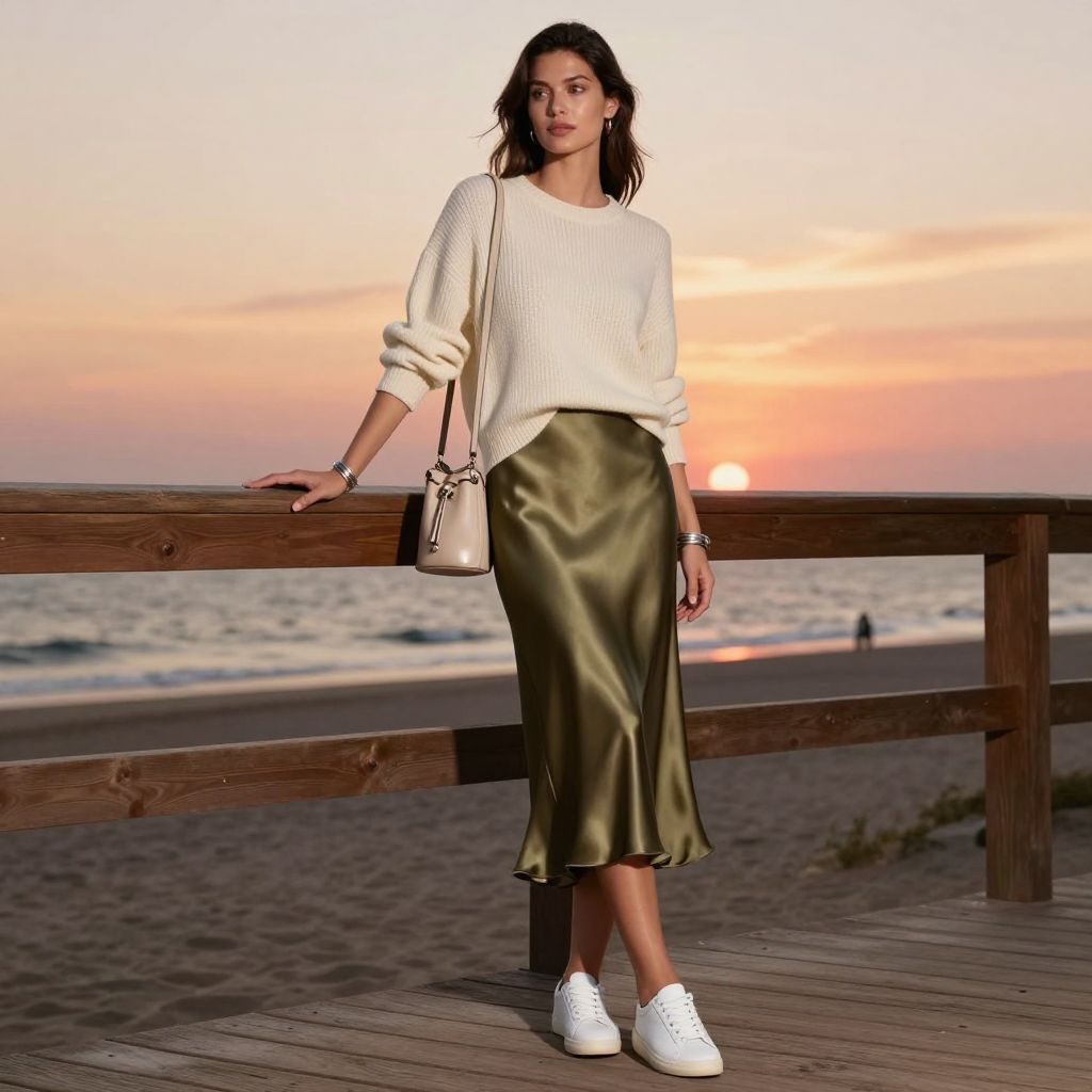 Coastal knit and silk combo