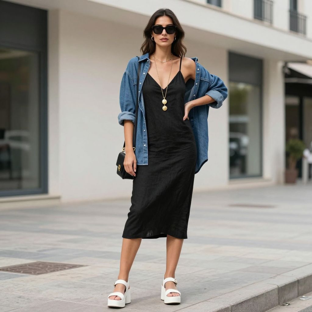 City chic black linen