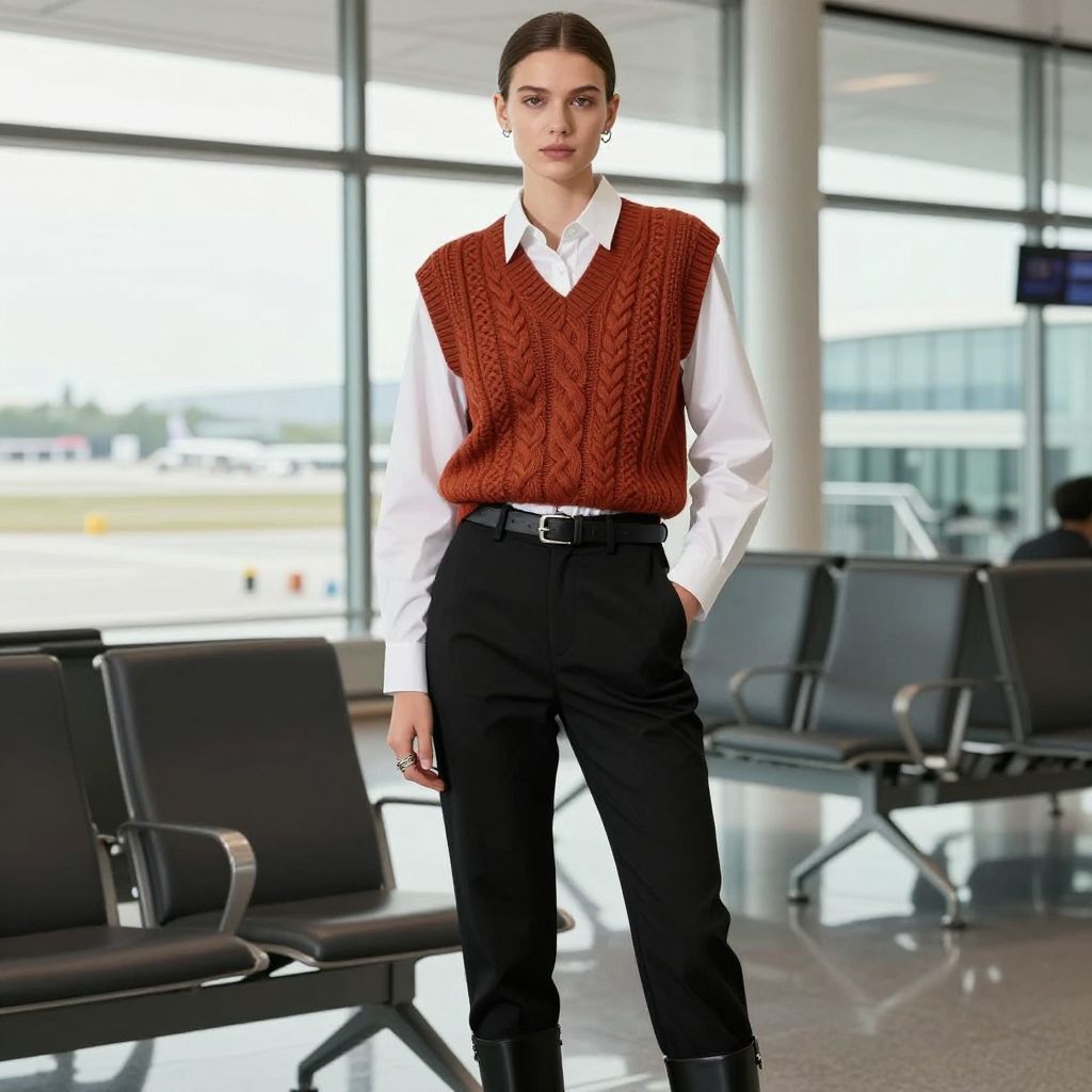 Cable Knit Vest Layering