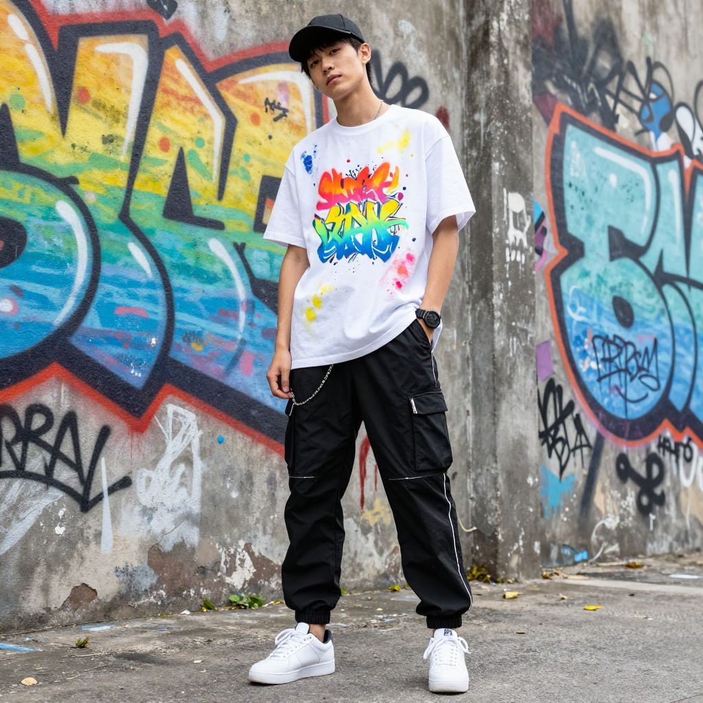 Streetwear Graphic Splash Paintball Outfit