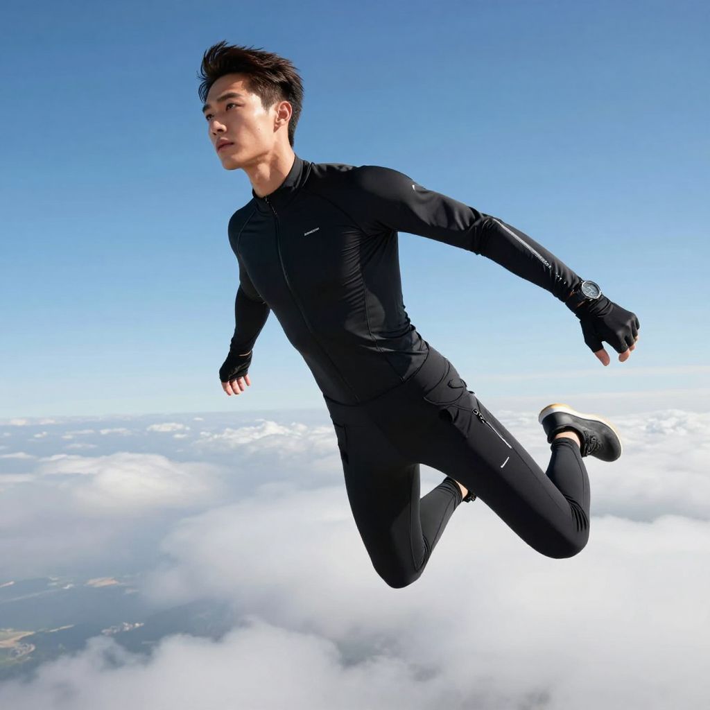 All Black Tech Ensemble - Skydiving Outfit Idea 11