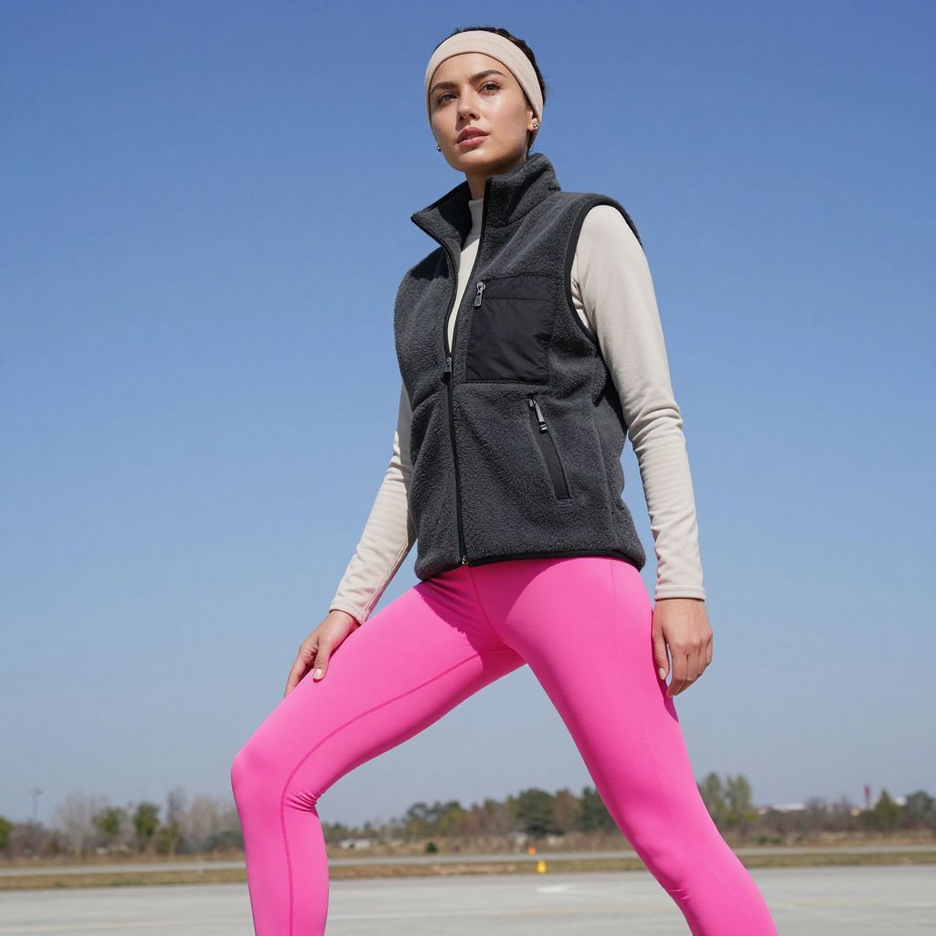 Color Pop Base With Neutral Layers - Skydiving Outfit Idea 9