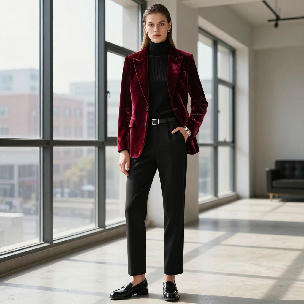 Velvet Blazer and Turtleneck