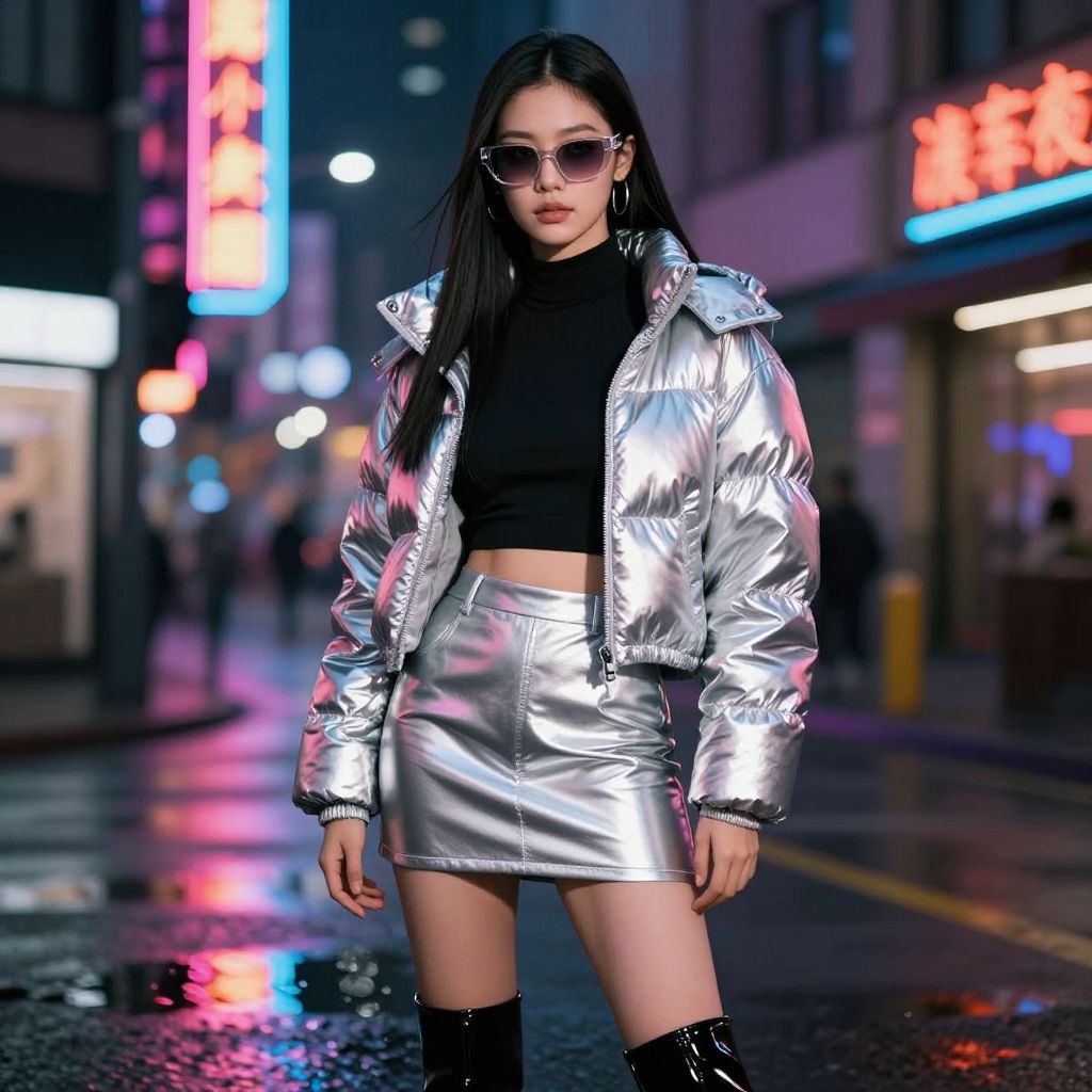 Metallic Puffer Glam