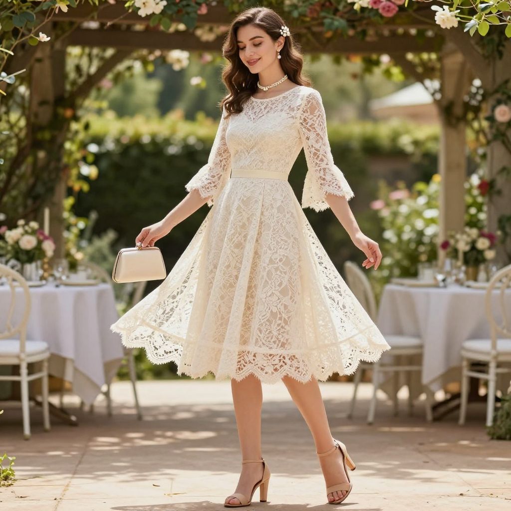 Lace Dress With Bell Sleeve