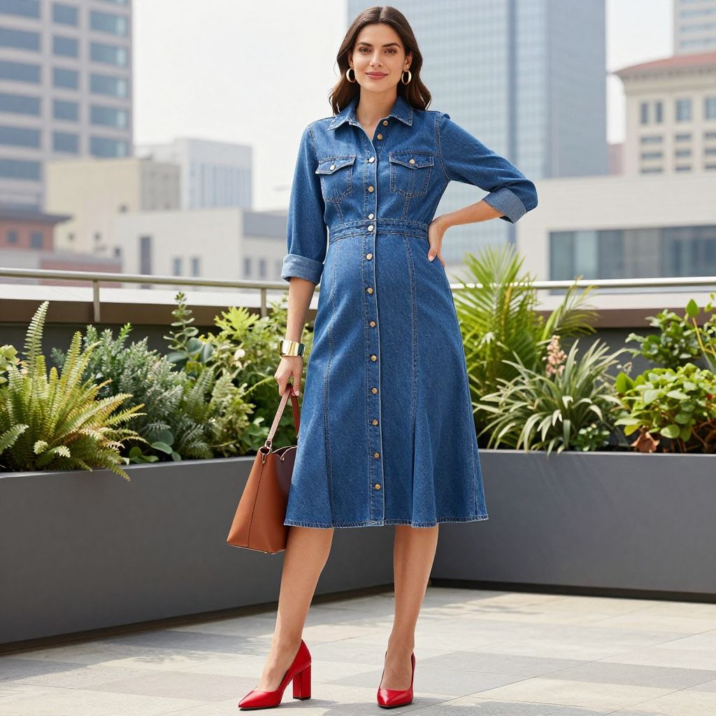 Structured Denim Dress