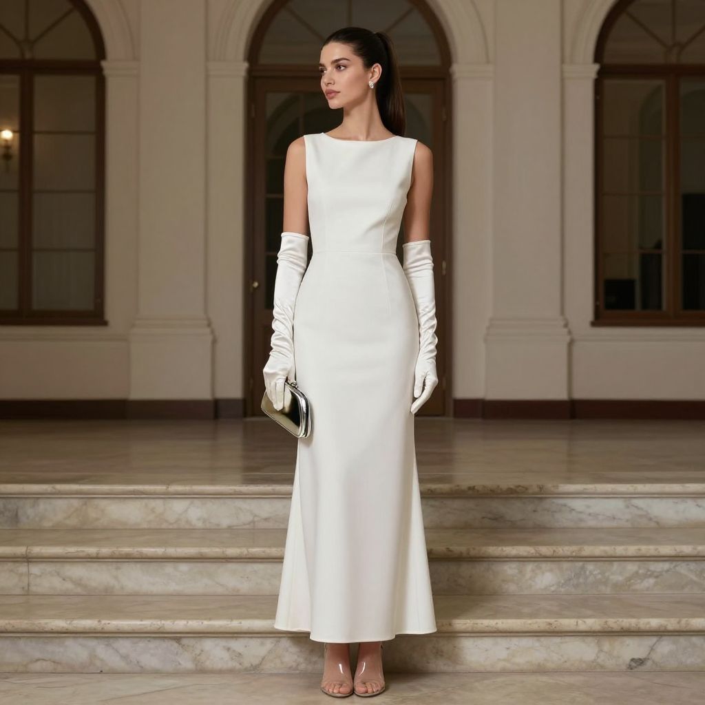 Minimalist Column And Opera Gloves