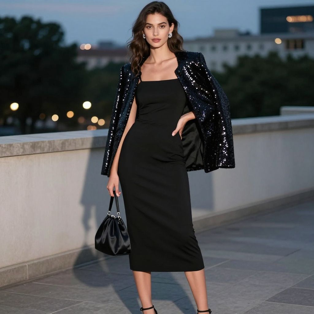Sequin Blazer Over Monochrome Column