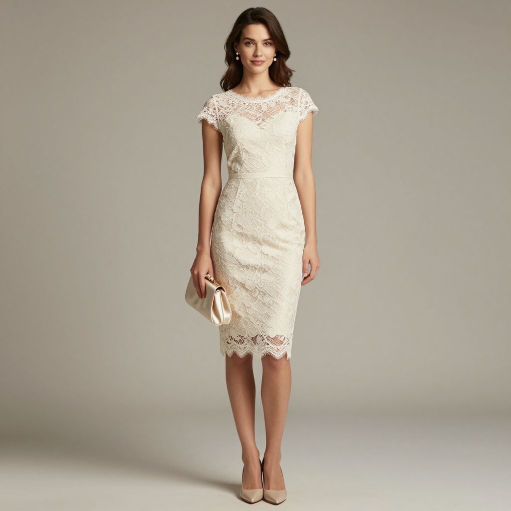 Lace Sheath And Neutral Pump Outfit