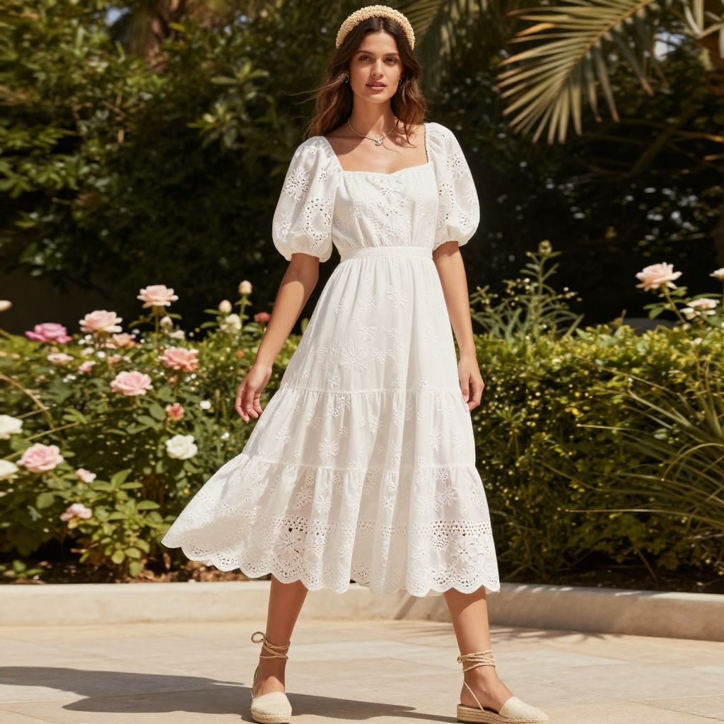 Broderie Sundress With Espadrille Outfit