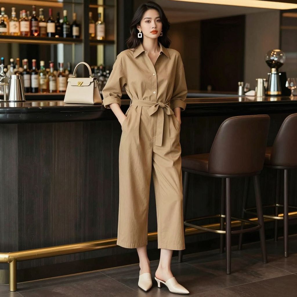 Statement Jumpsuit and Point Toe Shoes Outfit