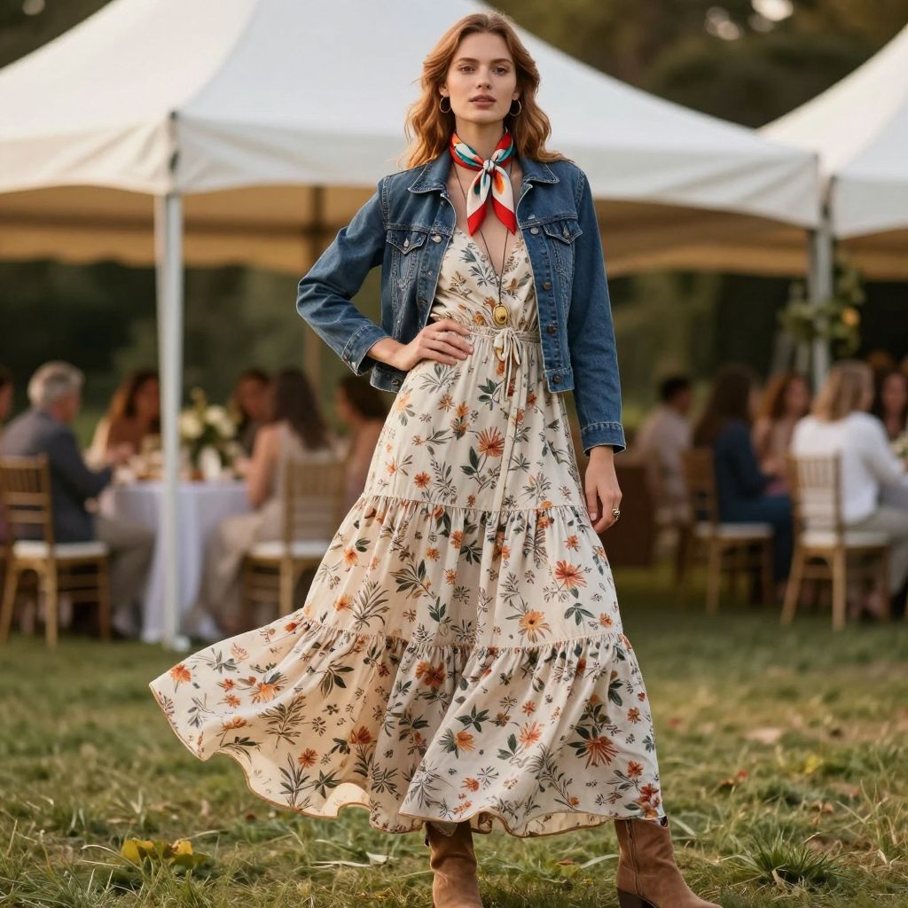 Boho Maxi And Denim Blazer