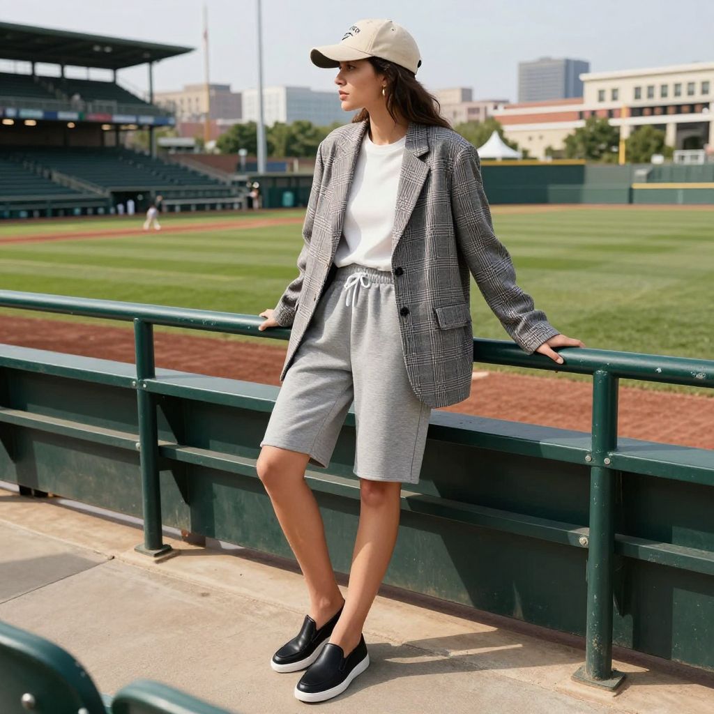 Oversize Blazer And Sweat Shorts