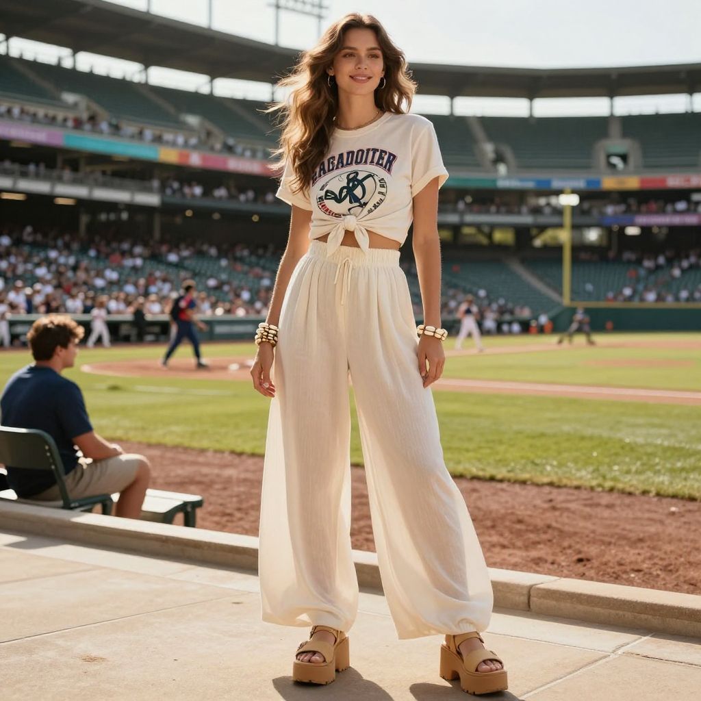 Crop Tee And Wide Leg Combo