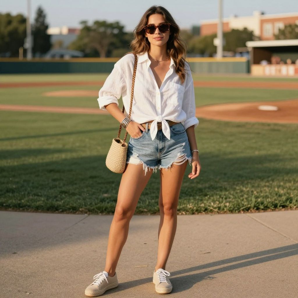 Linen Button Front And Cutoff Shorts