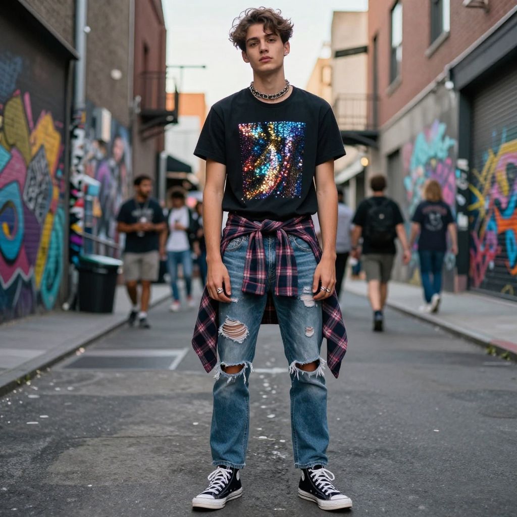 Glitter Graphic Tee Mood