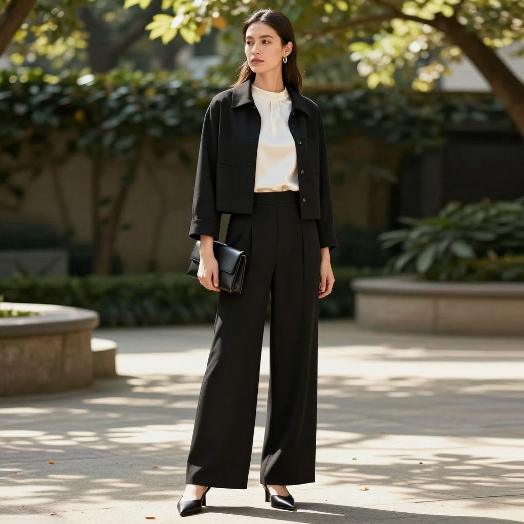 Soft Crepe Wide Leg Trousers