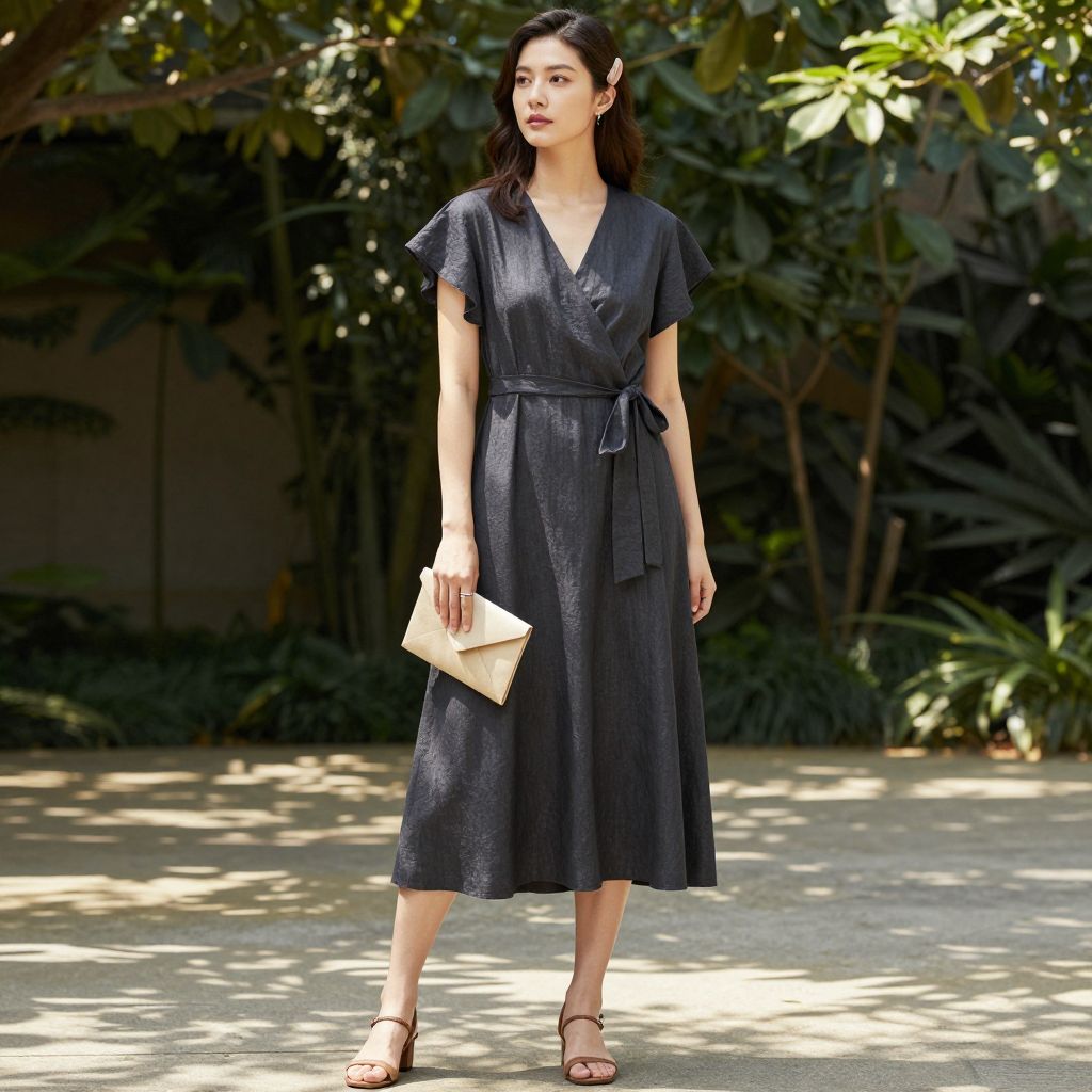 Cotton Poplin Wrap Dress