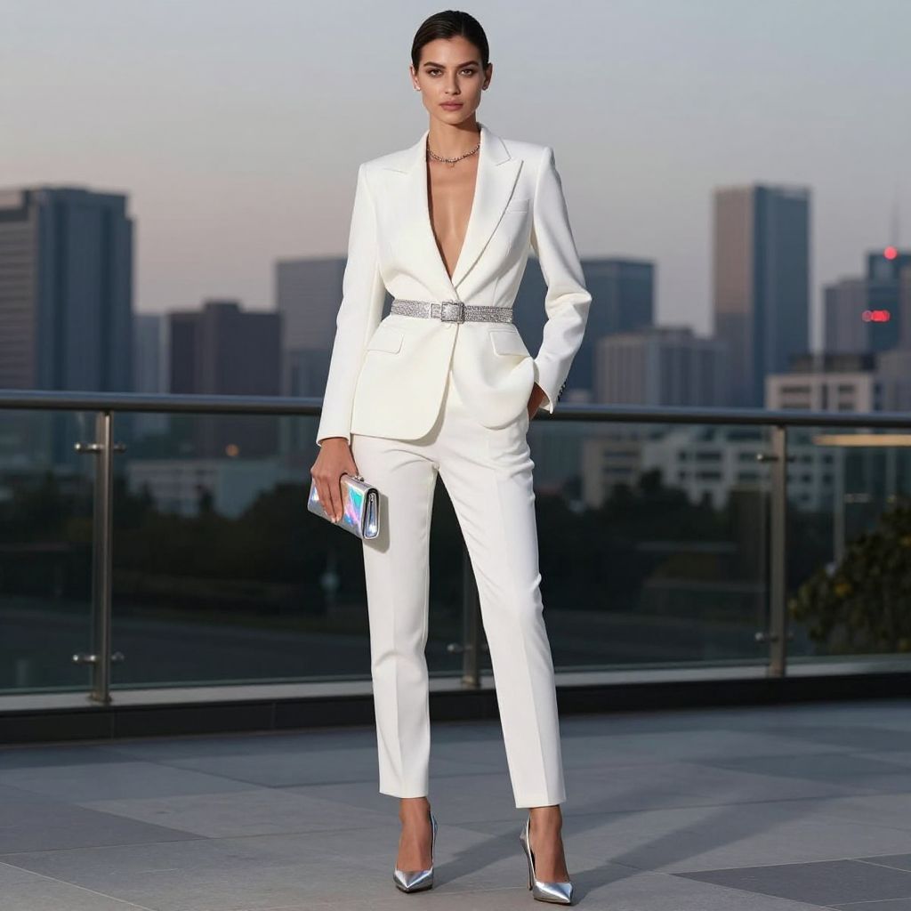 Crisp White Suit
