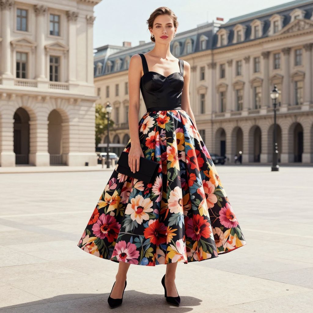 Bold Print Ball Skirt