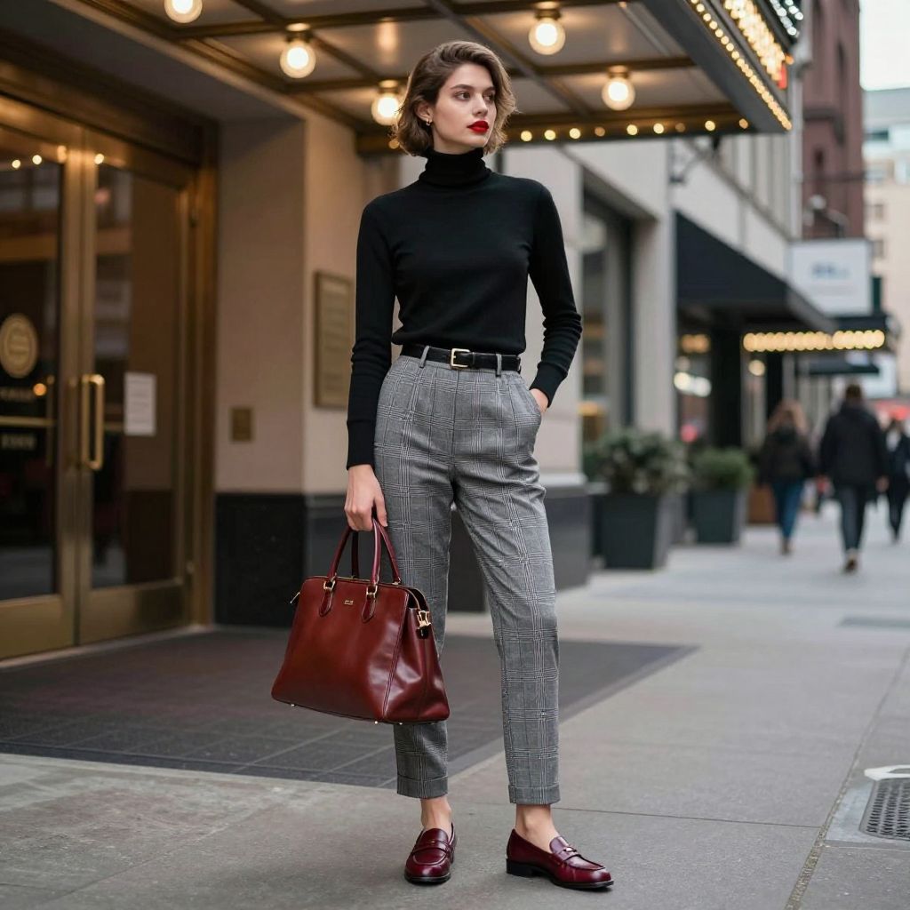 Plaid Trouser And Turtleneck Duo