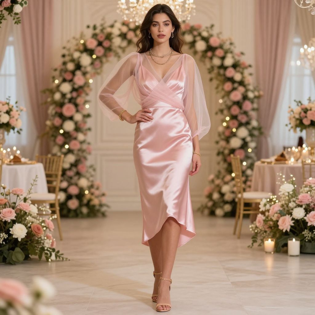 Satin Slip and Sheer Wrap