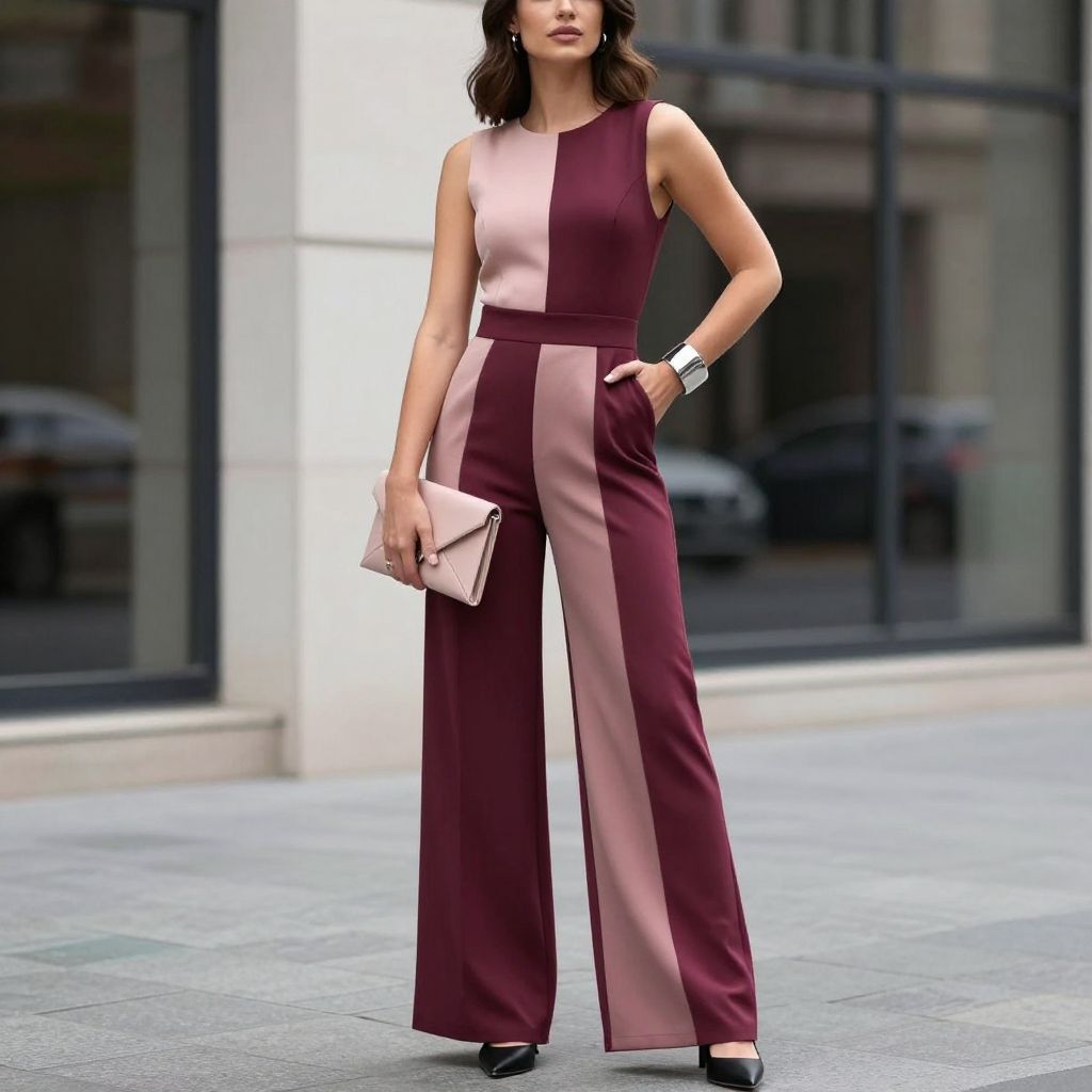 Color Blocked Jumpsuit Glow Up