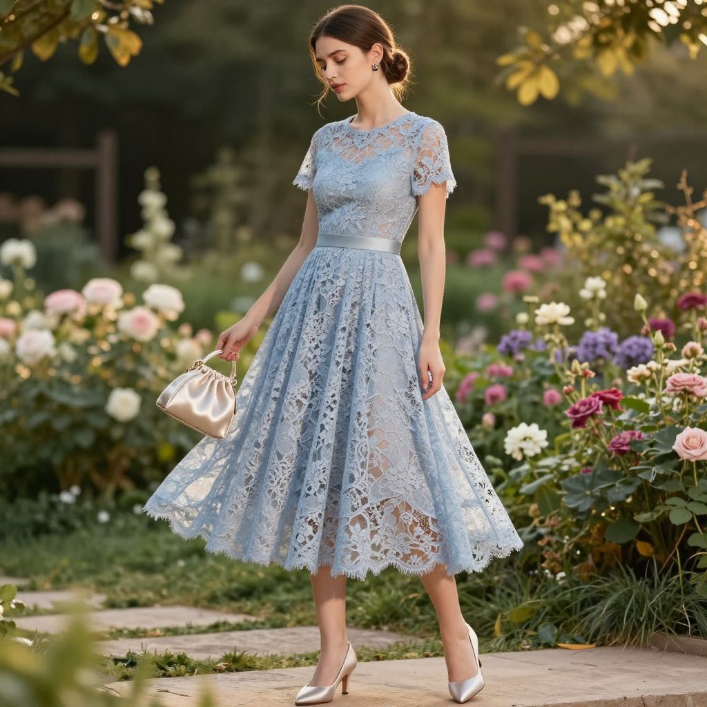 Fit and Flare Lace Tea Length Dream