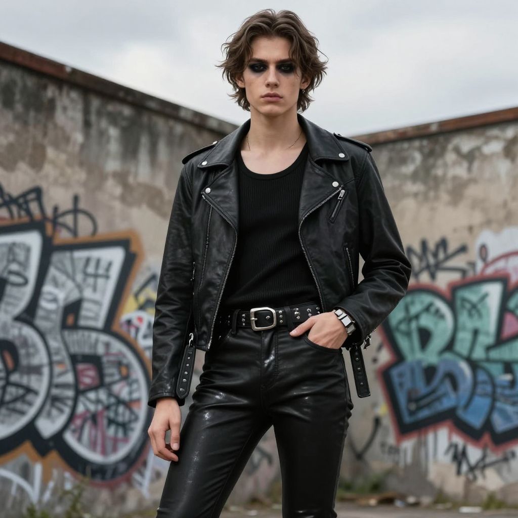 Monochrome black layers with statement belt outfit