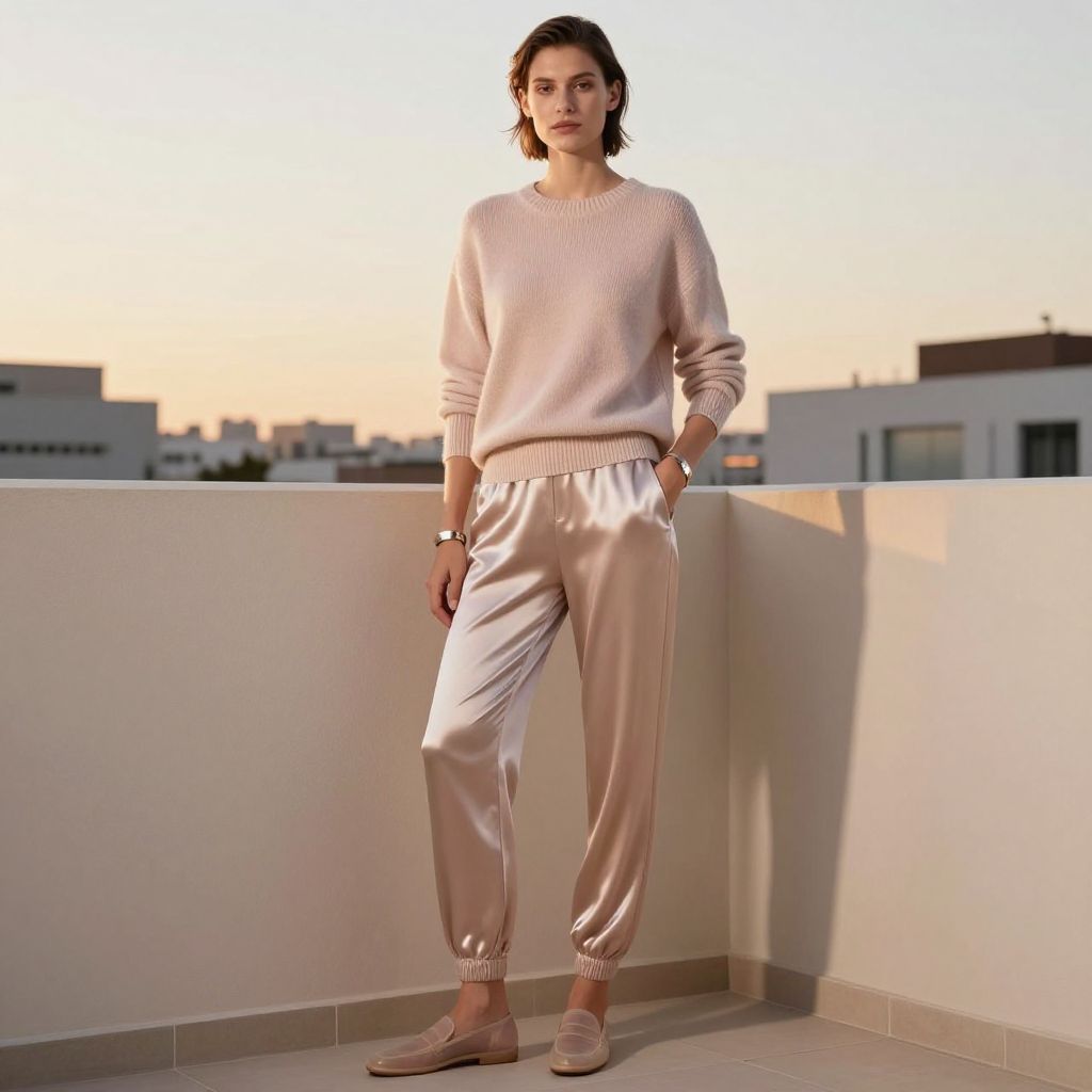 Cloud Soft Cashmere Sweater and Silk Joggers