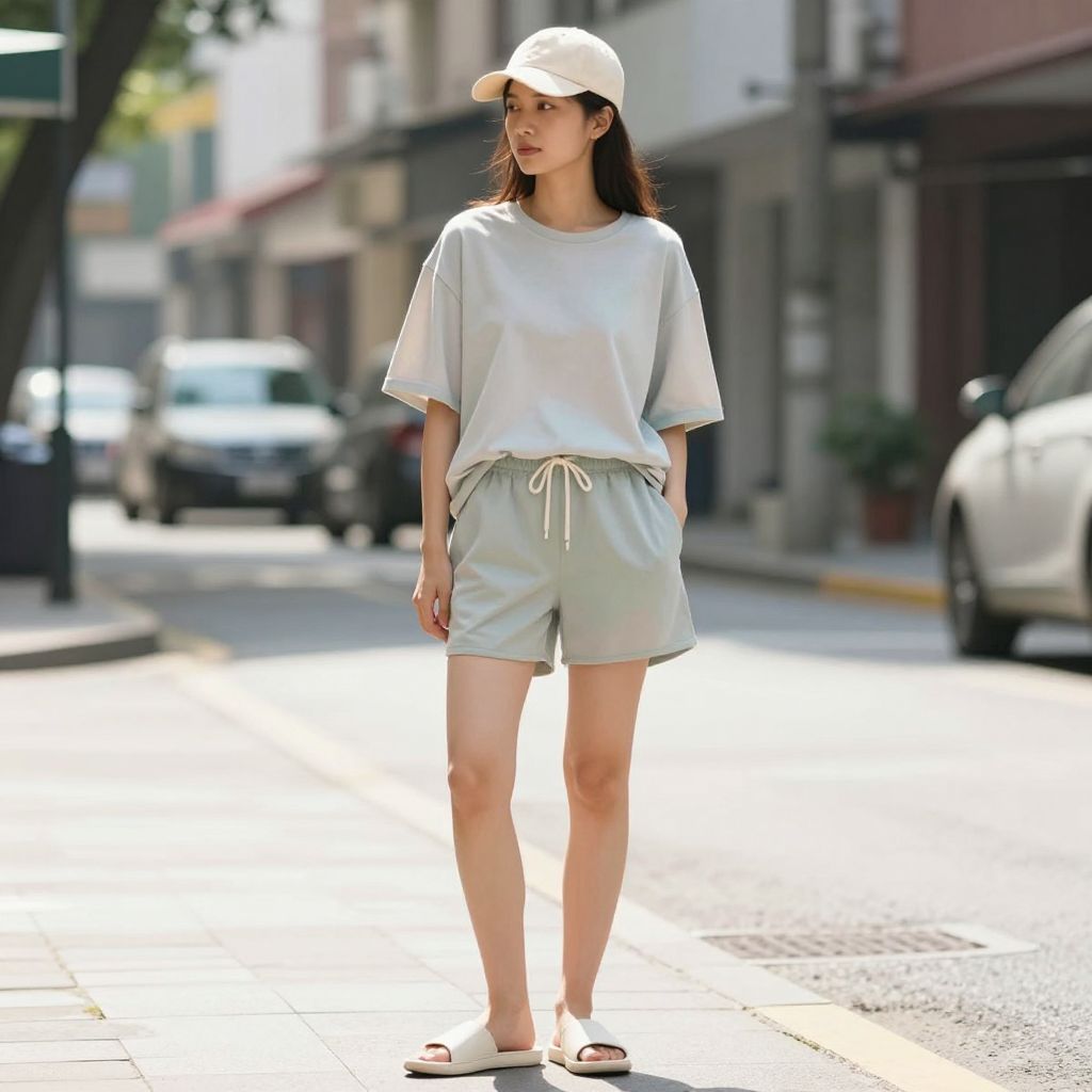 Soft Bamboo Tee and Drawstring Shorts