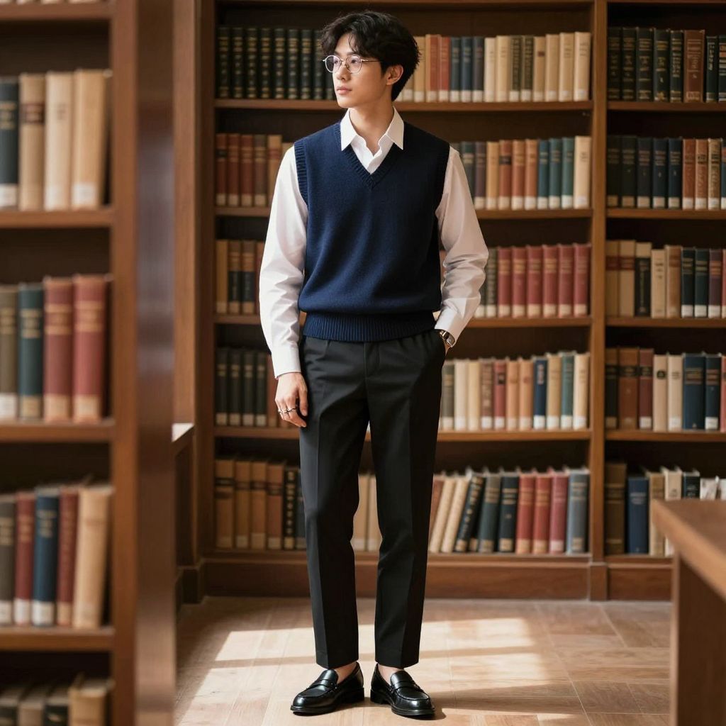 Navy Sweater Vest Layer