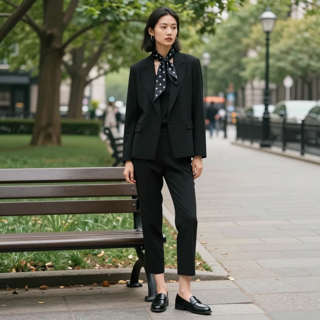 Soft Suit with Printed Scarf