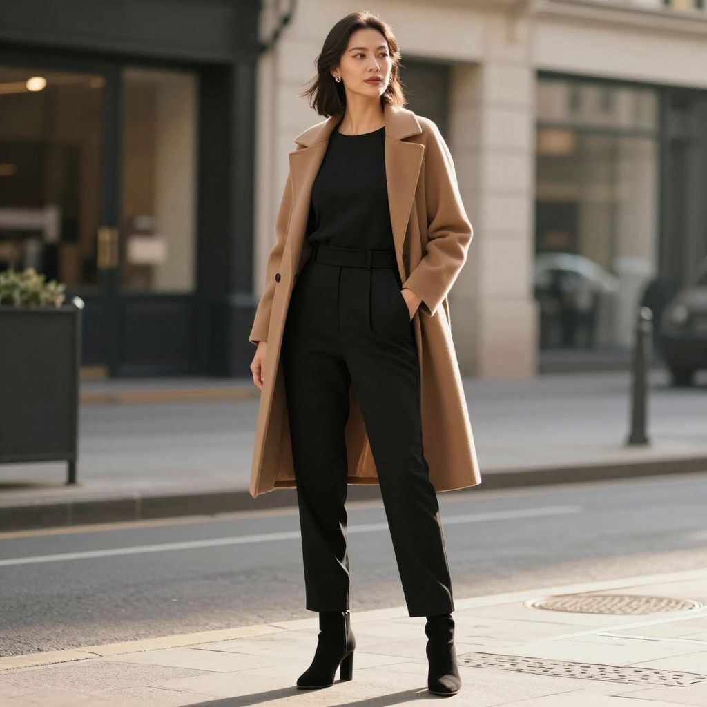 Black Jumpsuit with Statement Coat