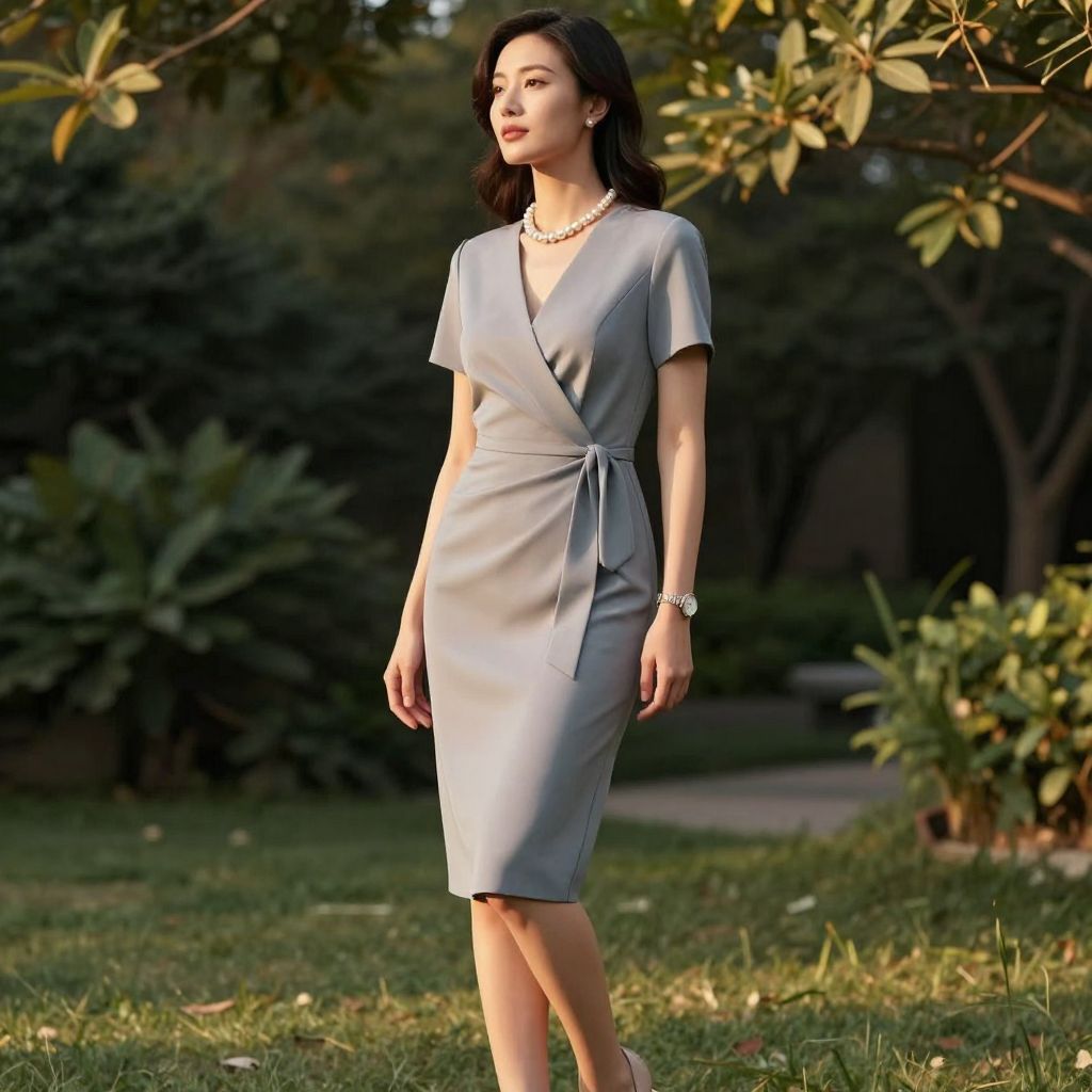 Dove Grey Wrap Dress