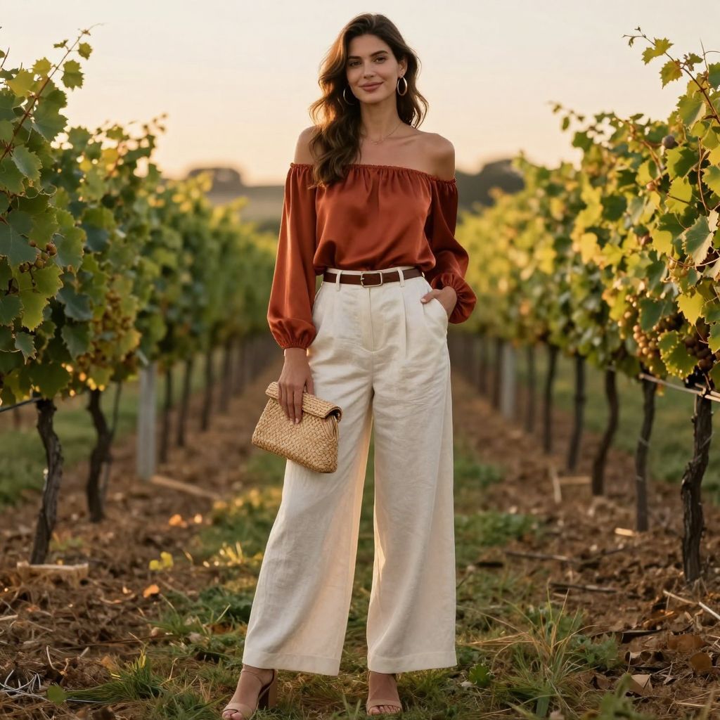 Cropped Pants and Button Down